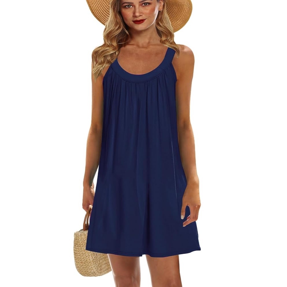 Blue Time Navy Blue Swim Coverup Dress